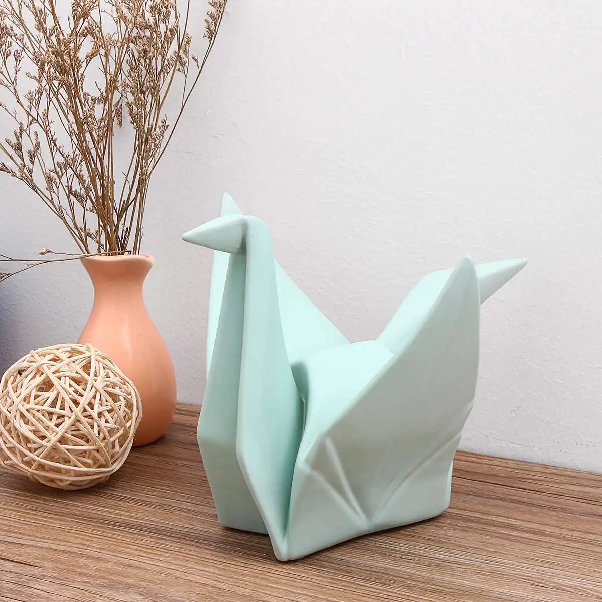 Новая нордическая современная абстрактная керамическая статуя оригами, статуэтка животного, скульптура для украшения дома, подарки
