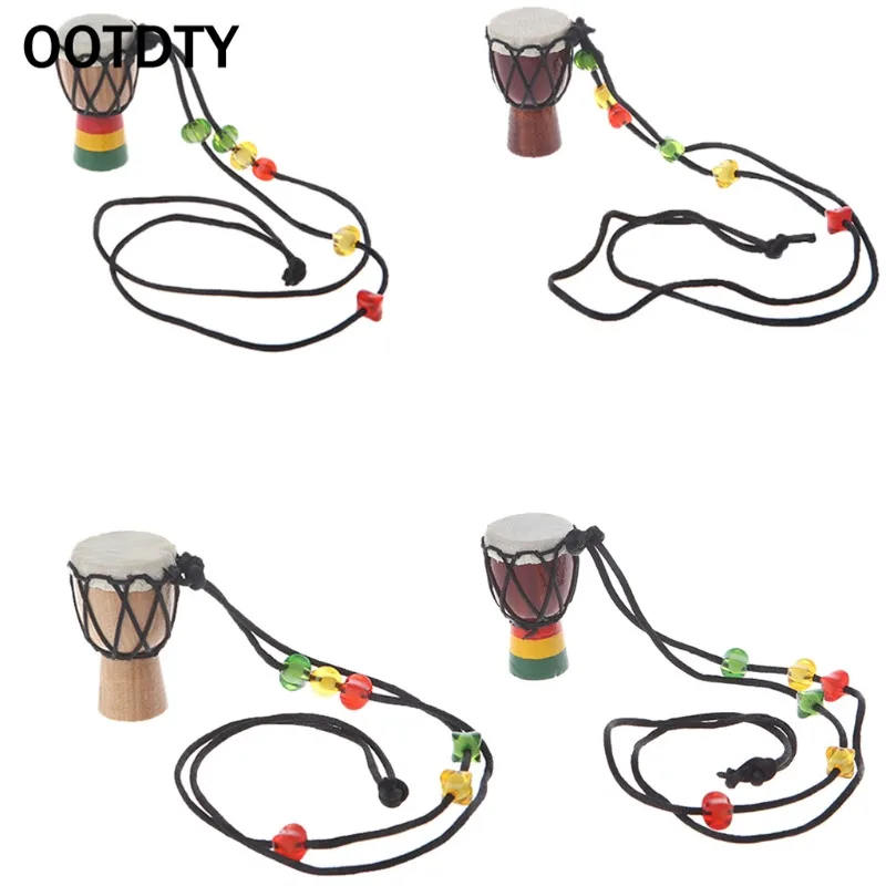 OOTDTY Wooden Classic Jambe Drummer Mini Djembe Percussion African Hand Drum Bongo Gift