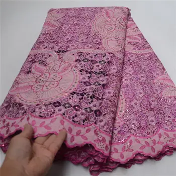 

African guipure lace fabric for sewing african cord lace fabric for nigerian with swiss voile lace 5 yards per lot -HL30