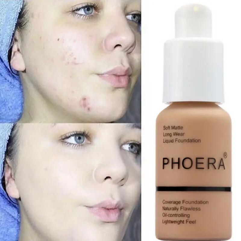 

2019 New 30ml Phoera Foundation Soft Matte Long Wear Oil Control Concealer Liquid Foundation Cream Fashion Women Makeup