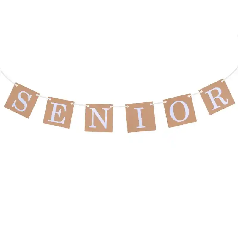 3m Kraft Paper Banner With Senior Letters Hanging Pennant Banner
