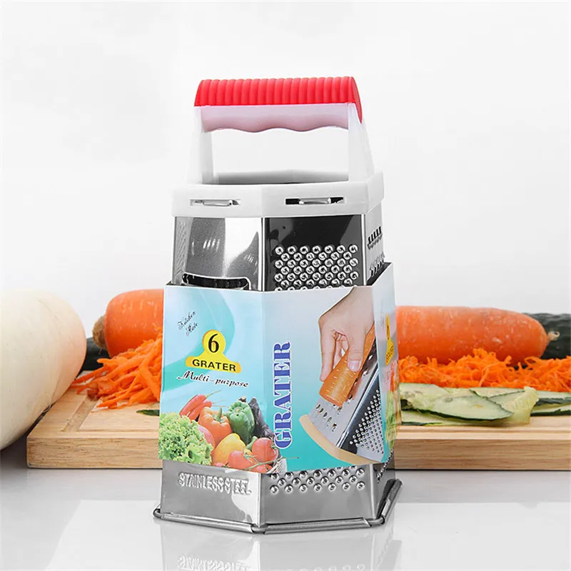 8-inch Stainless Steel Six-sided Grater Multi-purpose Shredder Cutter Vegetables Potato Carrots Slicer Ginger Garlic Grinder | Дом и сад