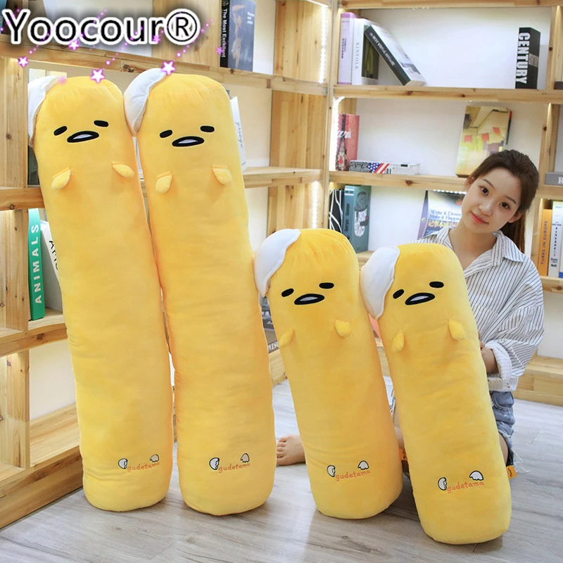 Brinquedo de Pelúcia Gema de Ovo Recheado para Crianças Presente de Natal da Menina Gudetama Preguiçoso Longo Travesseiro Ovos Jun Irmão Grande Boneca Brinquedo 68 – 110cm Ovo