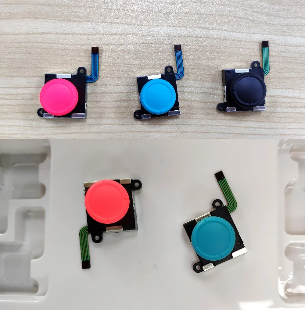 

Black/Blue/Red Colors 3D Button Analog Stick Controller Thumb sticks Joystick Replacement Parts for NS Switch Joy-Con