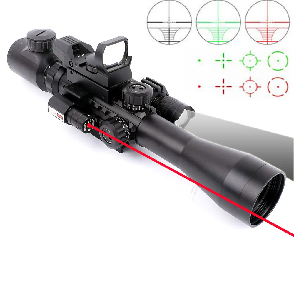 Тактическая охотничья HD Прозрачная оптика 3-9x40 прицел с 3 боковыми Пикатинни Вивер рельсовая система подходит как 20 мм, так и 11 мм