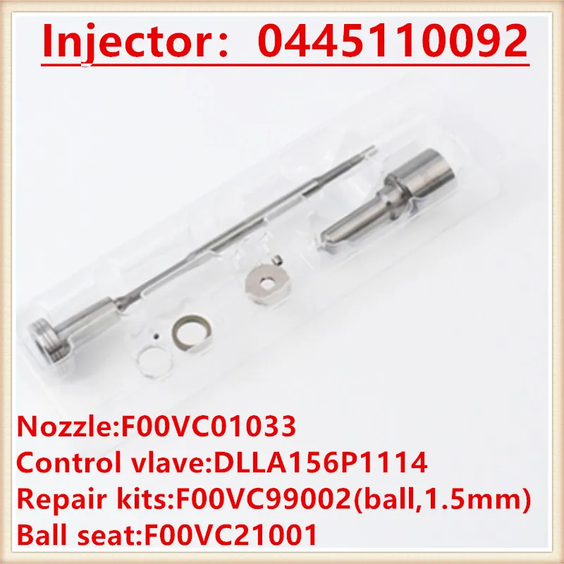 

F00VC01033 Diesel Fuel Injector DLLA156P1114 Overhaul Repair Kits Nozzle Valve Sealing Rings Ball 33800-4A000 0445110092
