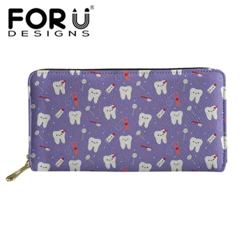 

FORUDESIGNS Women Long Wallets and Purse Card Holders Clutch Nurse Print Girls Daily Coin Purse Ladies Cute Female Coin Wallet
