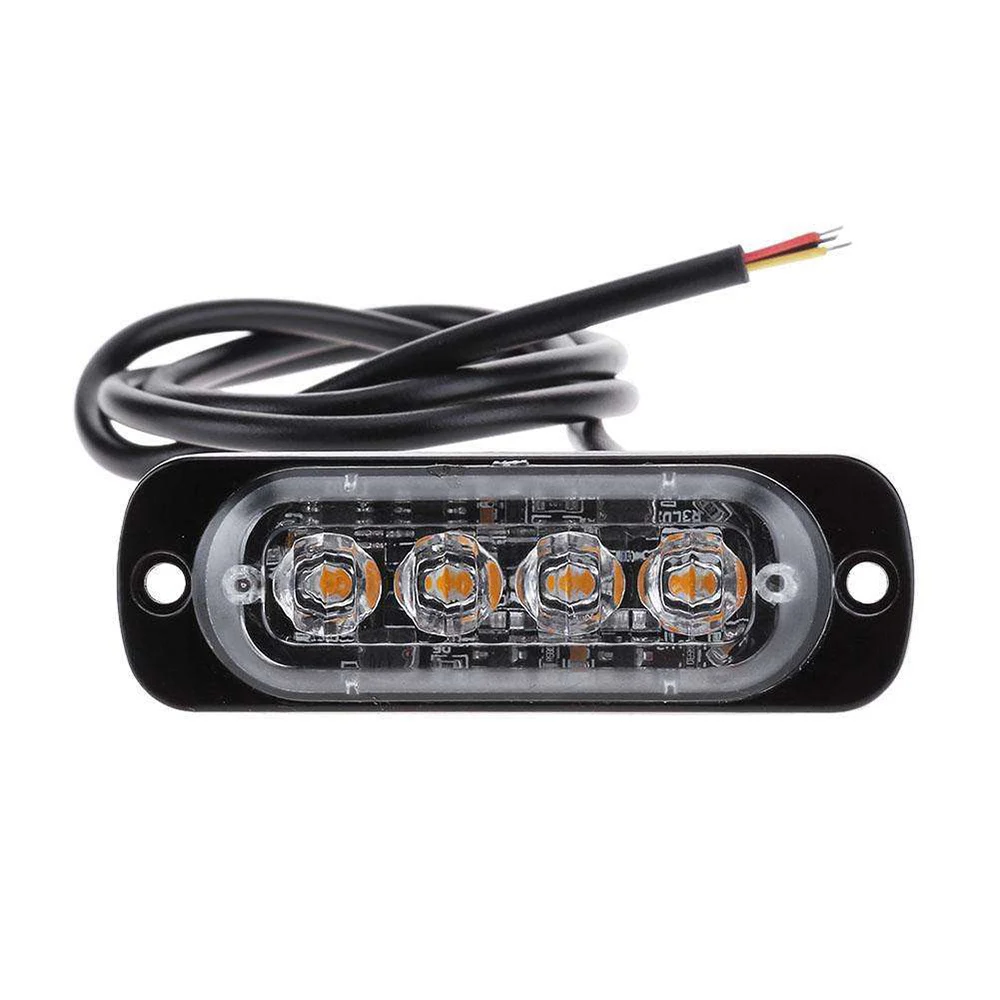 12V 24V Янтарный 4LED 12W автомобиль грузовик стробоскоп вспышка аварийное