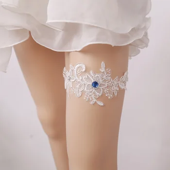

Wedding Garters Rhinestone Lace Embroidery Floral Sexy Garters for Women/Bride Thigh Ring Bridal Leg Garter Apparel Accessories