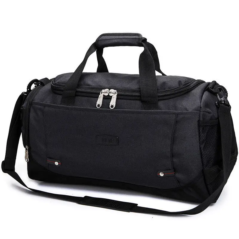 Новая сумка для отдыха и путешествий спортивная сумка для фитнеса Большая вместительная многофункциональная одноцветная сумка - Цвет: Черный