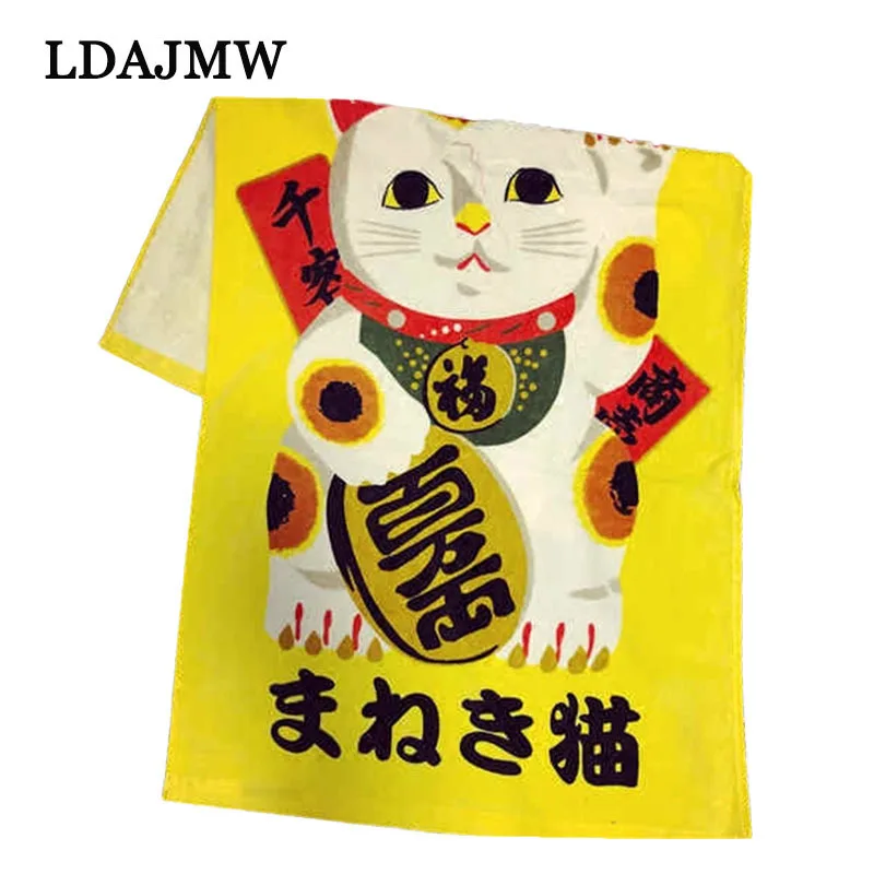 LDAJMW японский линия River Island страна поздравления Lucky Cat Ванна Полотенца