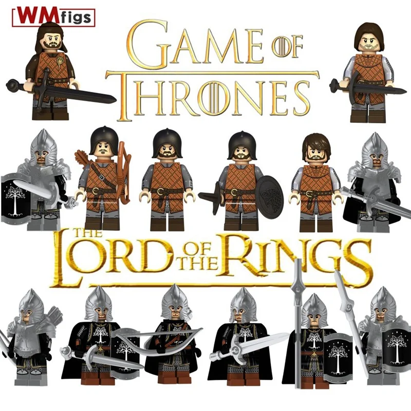 

The Medieval Castle Knights Legoings Lord of the Rings Captain The Archer Spear Sword Infantry Building Block Toys Kids Gift