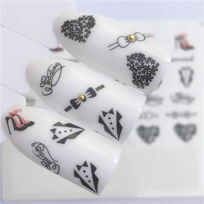 FWC 1 Sheet Nail Sticker Flower Decal Animal Flamingo Deer Butterfly Nail Art Water Transfer Slider Foils Decoration