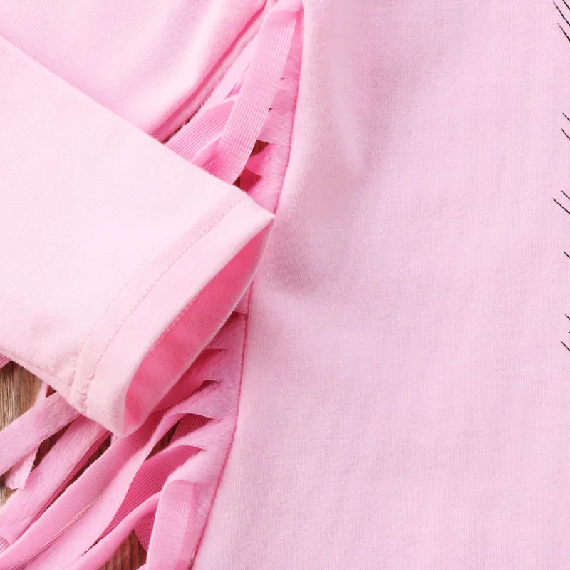 Tassel Girl Top T-Shirts Long Sleeve Striped Pants Kids Baby Girls Clothes Sets Cotton Cute Outfits Clothing Set Toddler
