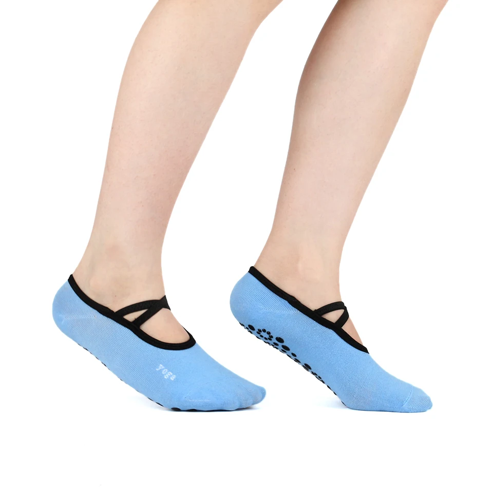 Cotton Sports Yoga Socks Slipper For Womens Non Slip Lady Damping Bandage Pilates Gym Fitness Sock Ballet Heel Dance Protector