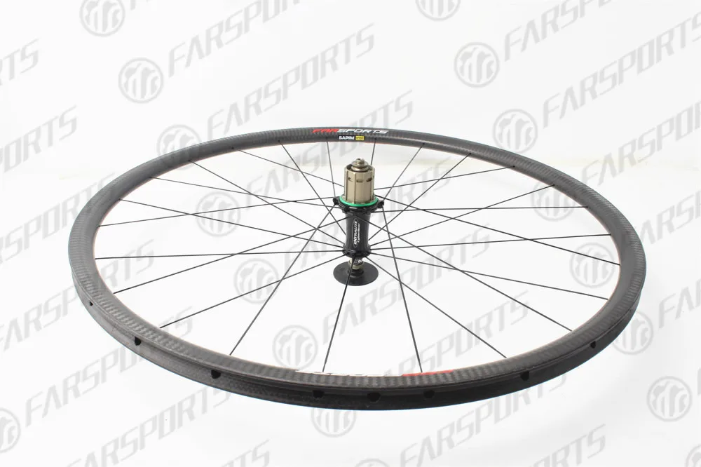 Perfect Far Sports 25mm Ultralite 810g tubular wheelset with Extralite hub+Sapim Super spoke!  23mm 25mm width tubular carbon wheel 7