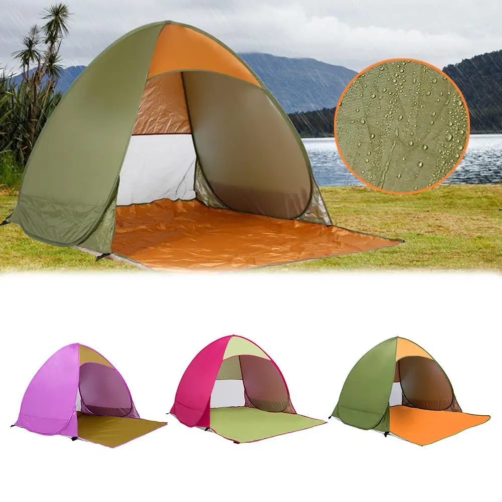 

Outdoor Automatic Beach Tent Speed Open Sunscreen Double Tent Beach Tent Tents Outdoor Pink Purple Army Green
