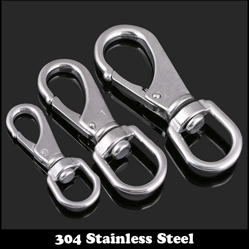 

1pc 0# 1# 2# 3# M4 M5 M6 M8 304 Stainless Steel 304SS Rotatable Chain Spring Lock Clasp Swivel Buckle Rotary Universal Hook