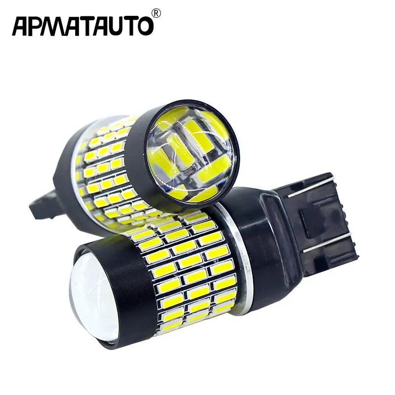 

Apmatauto 2pcs 72smd 4014 T20 7443 W21/5W Auto LED Bulbs Car Reverse Lights Signal Backup DRL Lights White Red Amber