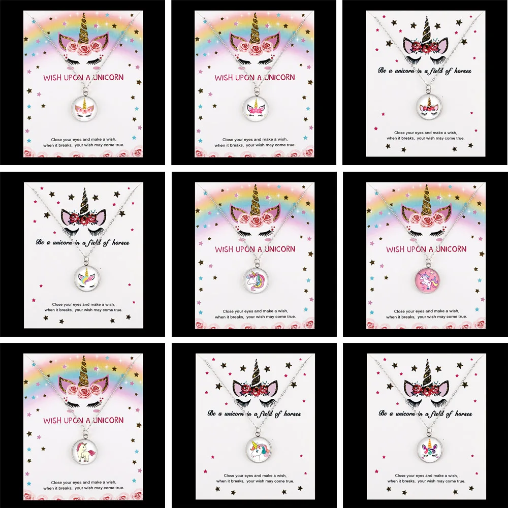 Ожерелье-чокер с подвеской в виде единорога для девочек, ювелирные изделия для больших средних маленьких сестер, ожерелье в виде единорога для женщин