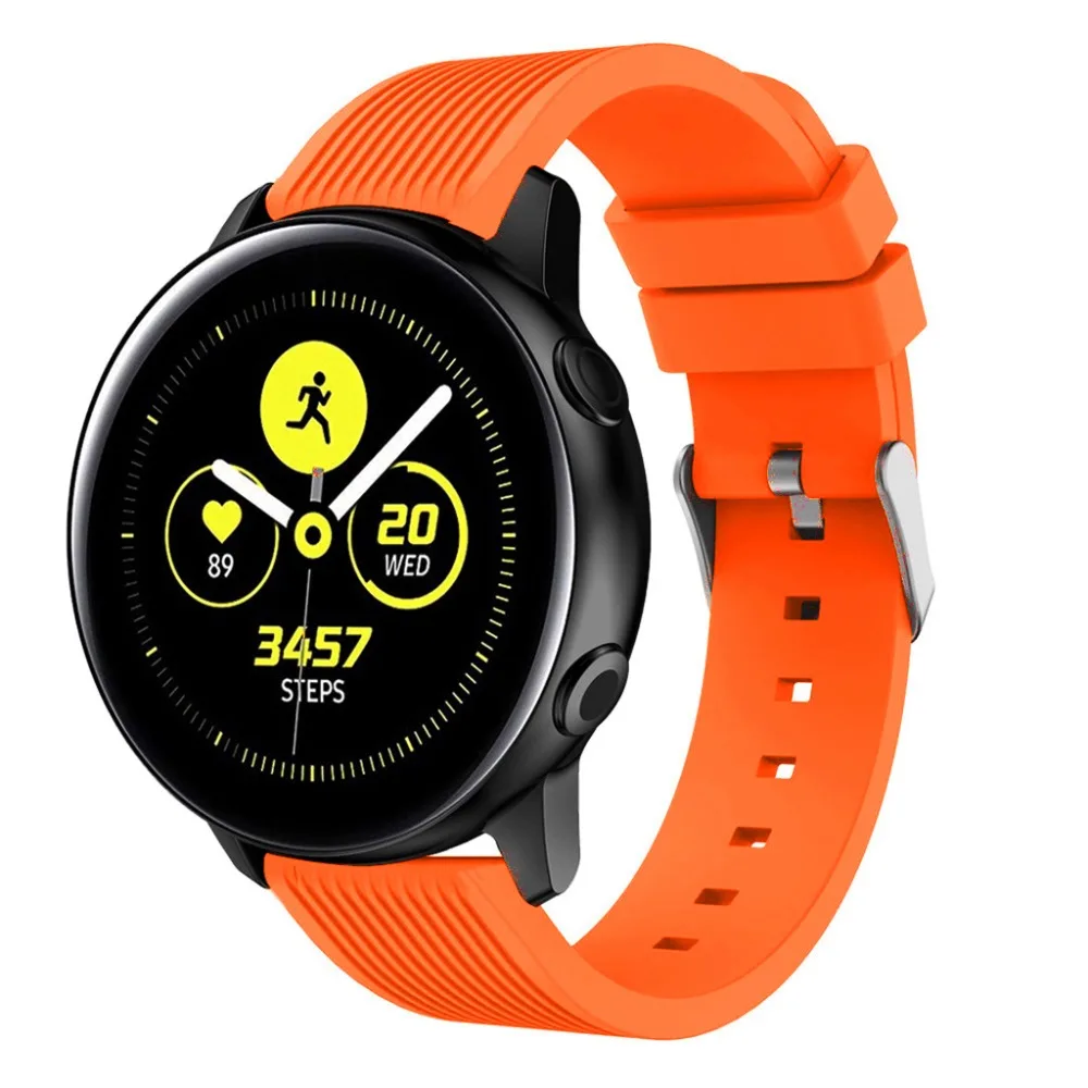 20 мм силиконовый ремешок для часов Samsung Galaxy Watch Active 2 40 44 спортивный браслет 42