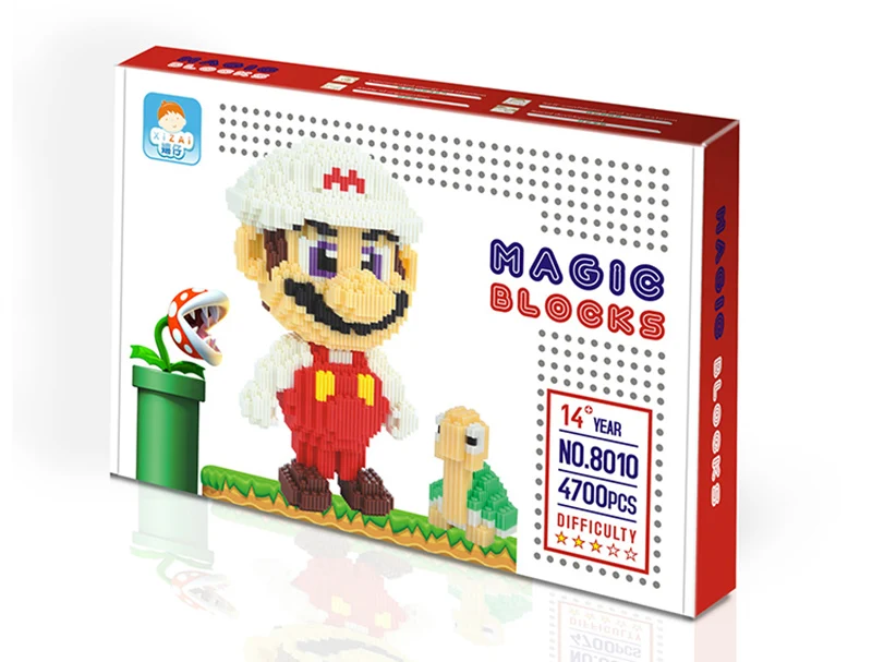 4500 шт. 8001 и т. Д. Обучающие Мини-блоки для детей, подарок, мультяшная фигурка Супер Марио, модель, строительные магические блоки, кубики, игрушки