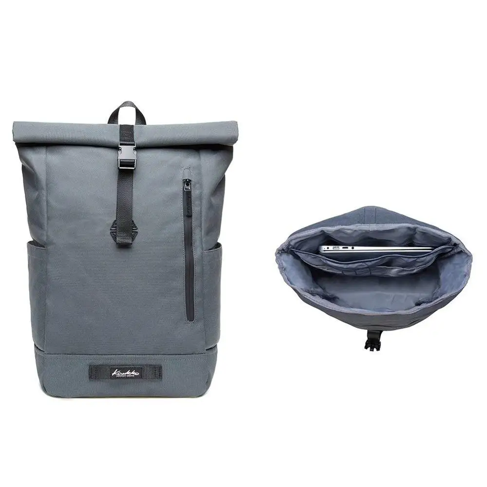 KAUKKOBackpack с верхней складной хлопковый холщовый рюкзак на каждый день винтажный мешок водоотталкивающий и гибкий для мужчин и женщин