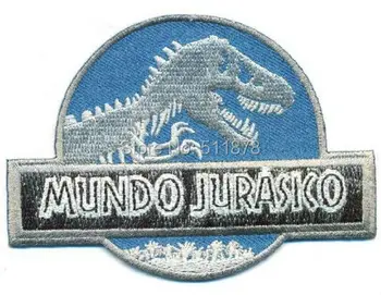

MUNDO JURASICO JURASSIC WORLD SPANISH Movie TV Series Fancy Dress Costume Embroidered iron on patch TRANSFER APPLIQUE