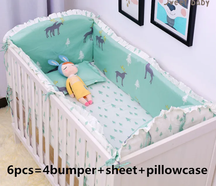 Discount! 6pcs Elk Baby Bedding Set 100% Cotton Cot Crib Bedding Set ,include(4bumper+sheet+pillowcase) Discount! 6pcs Elk Baby Bedding Set 100% Cotton Cot Crib Bedding Set ,include(4bumper+sheet+pillowcase)