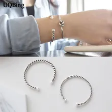 Модные красивые 925 пробы серебряные браслеты с искусственным жемчугом браслеты и браслеты женские аксессуары Srebrna bransoletka