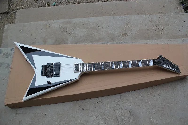 

Gainer dovetail electric guitar white Jackson Flying V electric guitar high quality Musical Instruments 15-9