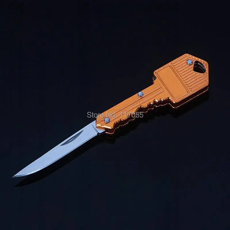 200 шт портативный складной нож для ключей из нержавеющей стали, Мини карманный нож, брелок, нож для чистки, нож для выживания на природе