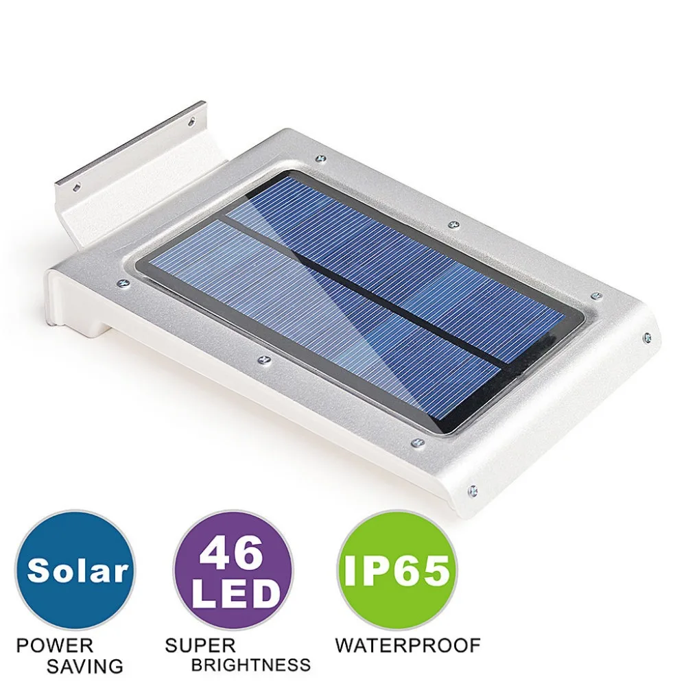 Super Bright 46 LED Outdoor Solar Power Light With PIR Motion Sensor