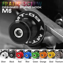 black Swingarm Slider Spools stand screws For Yamaha MT09 MT-09 MT 09 CNC Motorcycle accessories parts 6MM motorbike with logo