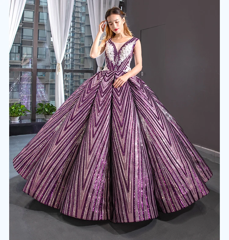 Романтическое Элегантное Длинное Платье для беременных фиолетовые пайетки платье для беременных роскошное платье для беременных Великолепная Одежда для беременных бальное платье