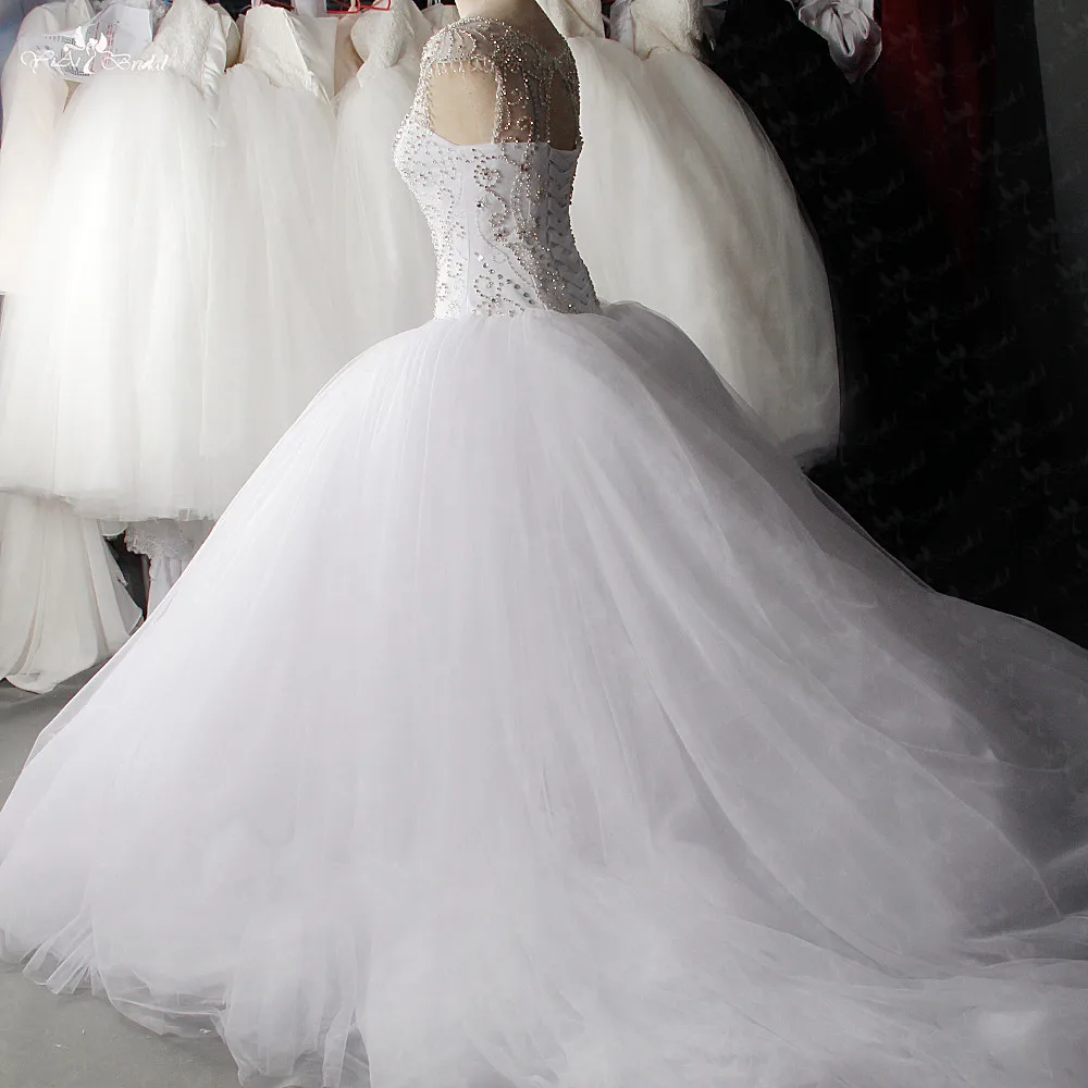 RSW885 Yiaibridal настоящая работа кепки рукава Кристалл бисером Китай Свадебные платья