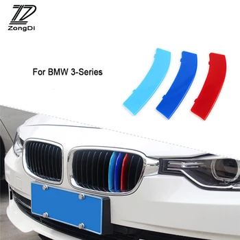 

ZD For BMW E46 E90 F30 F34 E92 E93 3 series GT M Power Accessories 3pcs 3D Car Front Grille Trim Sport Strips Cover Styling