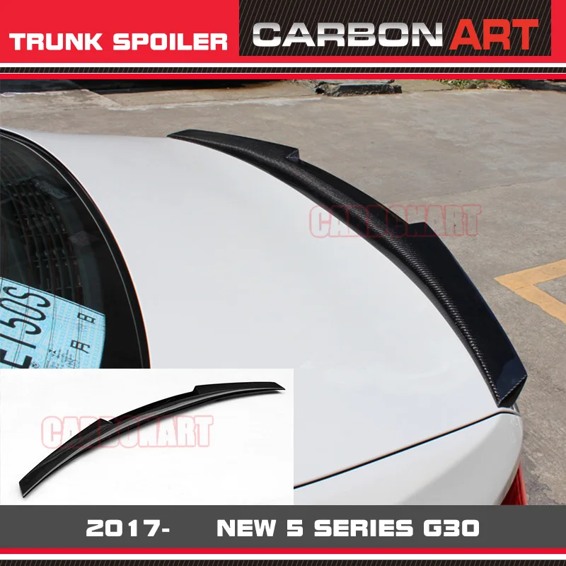 M4 Design G30 Brand New 5 Series Carbon Fiber Trunk Spoiler Wing Bootlid Lip Glossy Black For BMW 520 530 540 525i M550i 2017- | Автомобили