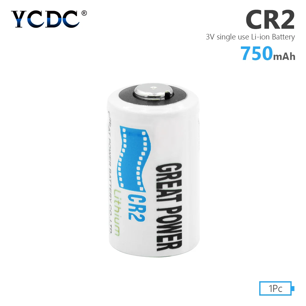 

CR2 Battery 3V 750mAh CR 2 CR15H270 EL1CR2 RLCR2 Lithium Battery with Safety Relief Valve for Flashlight Headlamp Camera
