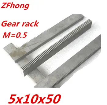 

2Pcs 0.5Mod 0.5 Modulus High Precision Gear Rack 45# steel 5*10*50mm