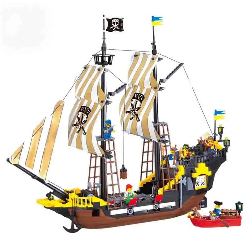 

590pcs Enlighten Pirate Ship Boat Adventure Building Blocks
