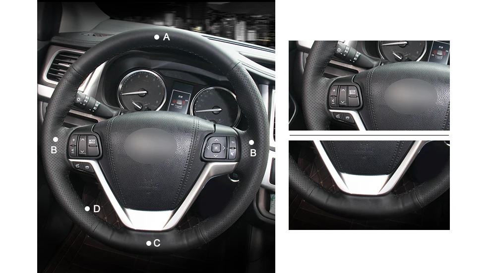 MEWANT черная крышка рулевого колеса из искусственной замши для Toyota Highlander Sienna