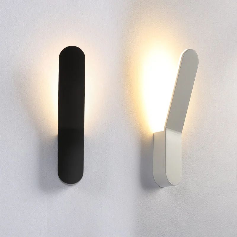 

Simple Modern LED Wall Lamp White Black Wall Sconce Light Surface Mounted for Bedroom Bedside Living Room