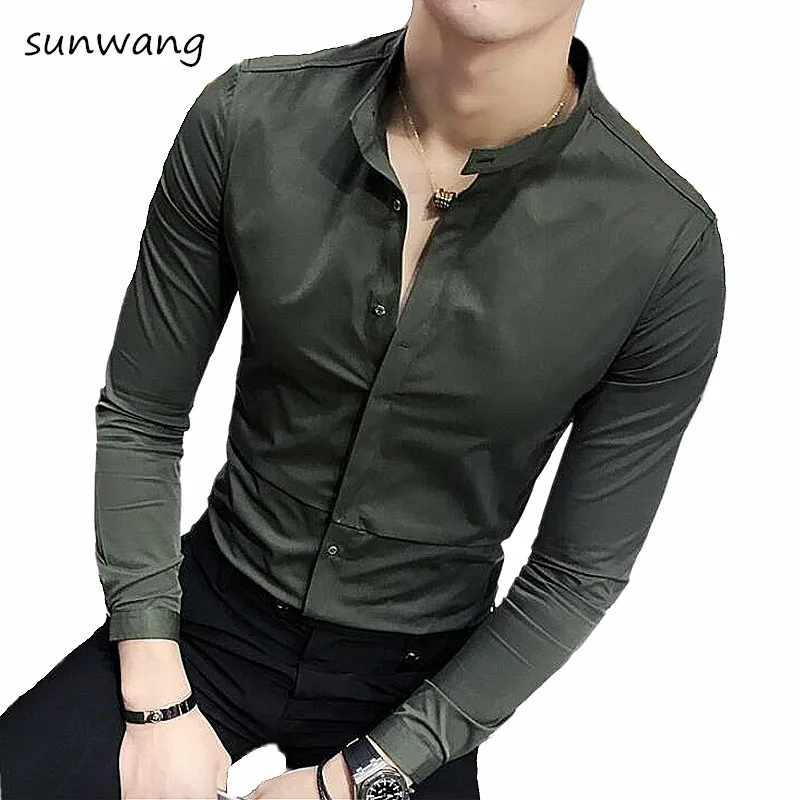 mandarin collar casual shirts