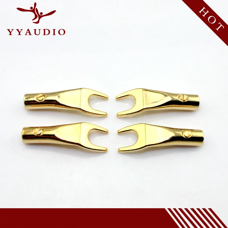 YYAUDIO 50 шт./лот латунный цинковый сплав и позолоченные Y образные вилки для
