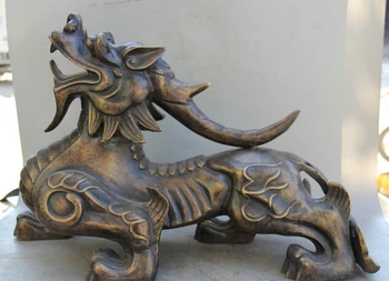 

wholesale factory 22" Chinese Bronze Feng Shui Spirit Fly Unicorn Beast Pi Xiu sculpture Statue 25% off
