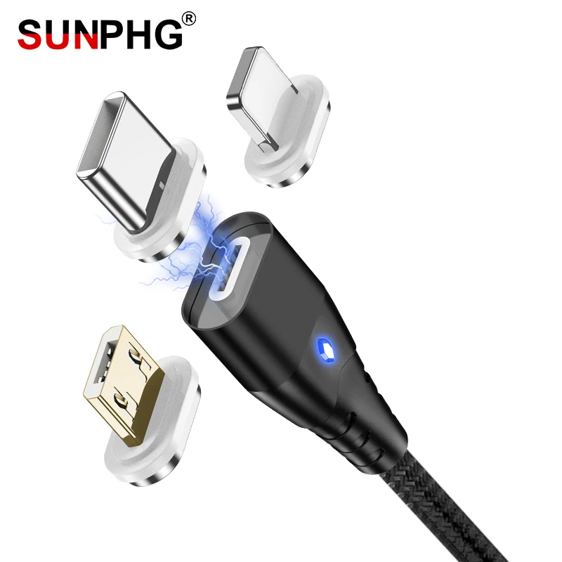 

SUNPHG Type C Magnet Charger For Samsung A9 A8 NOTE 9 Typec Galaxy S9 NOTE 8 A7 Fast Charging Phone Cable For iPhone x 8plus 1m