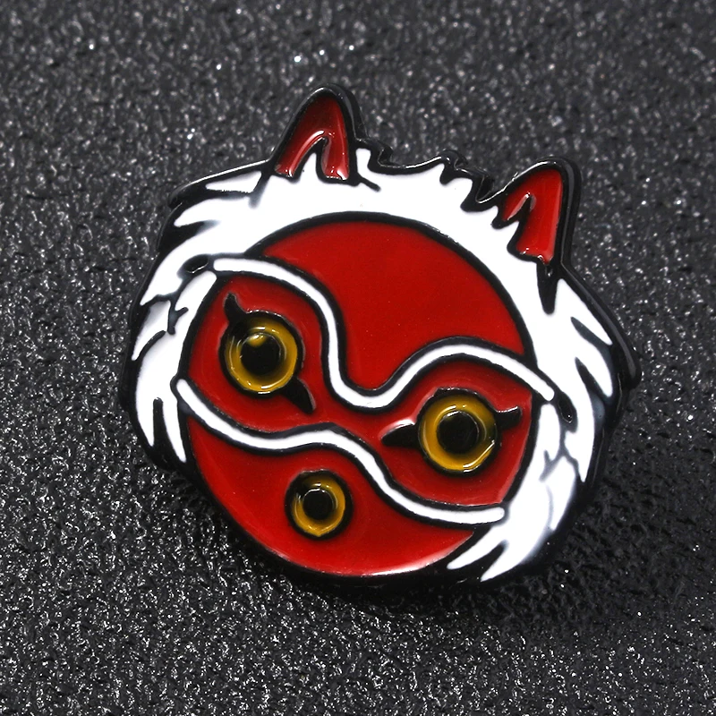 Знаковая брошь принцессы Mononoke San's значок на маску Hime для женщин мужчин пальто