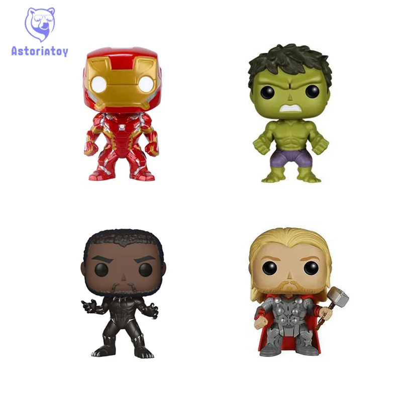 

10cm THE Avengers infinity war Hulk Thor Iron man Black panther action figure big Bobble Head Edition no box for Car Decoration