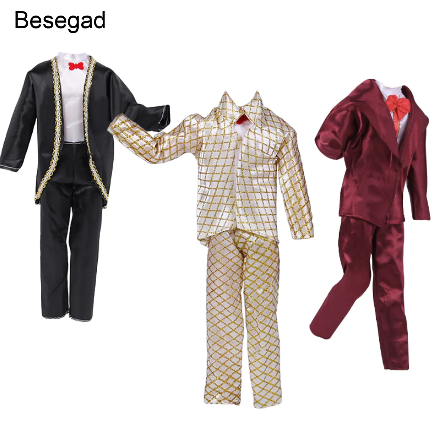 3 комплекта модных красивых кукольных костюмов Besegad одежда наряды костюмы